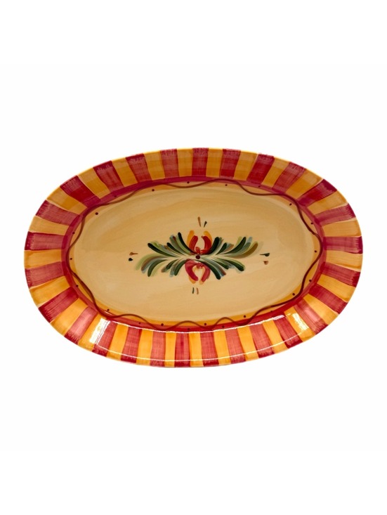 Gail Pittman Other - Vintage Gail Pittman Siena 14” Oval Serving Platter / Dish – Red Yellow